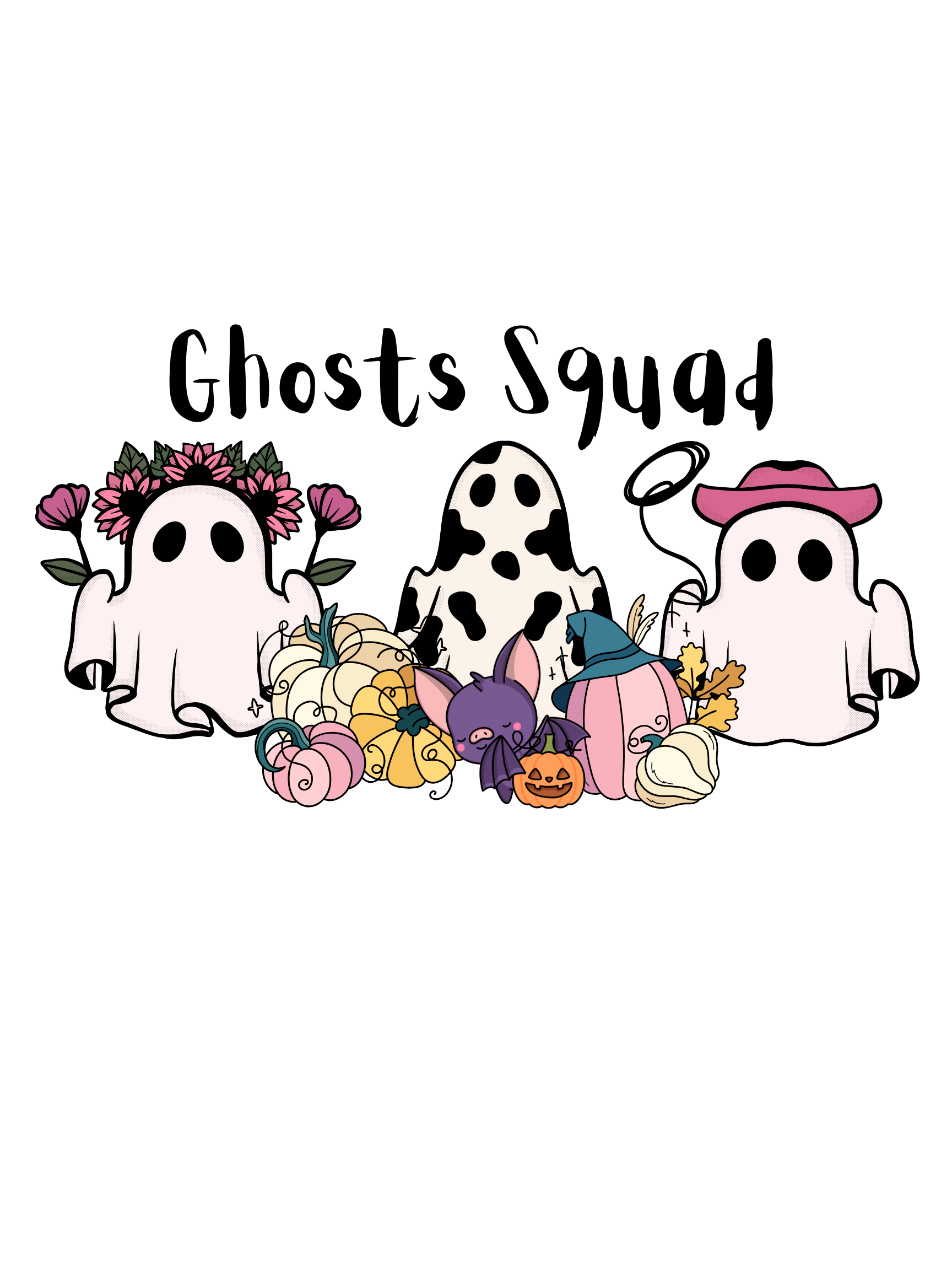 Ghosts Squad Tee - Fun Unisex Jersey Short Sleeve Shirt for Halloween, Cute Design for Spooky Season, Gift for Friends, Casual Wear
