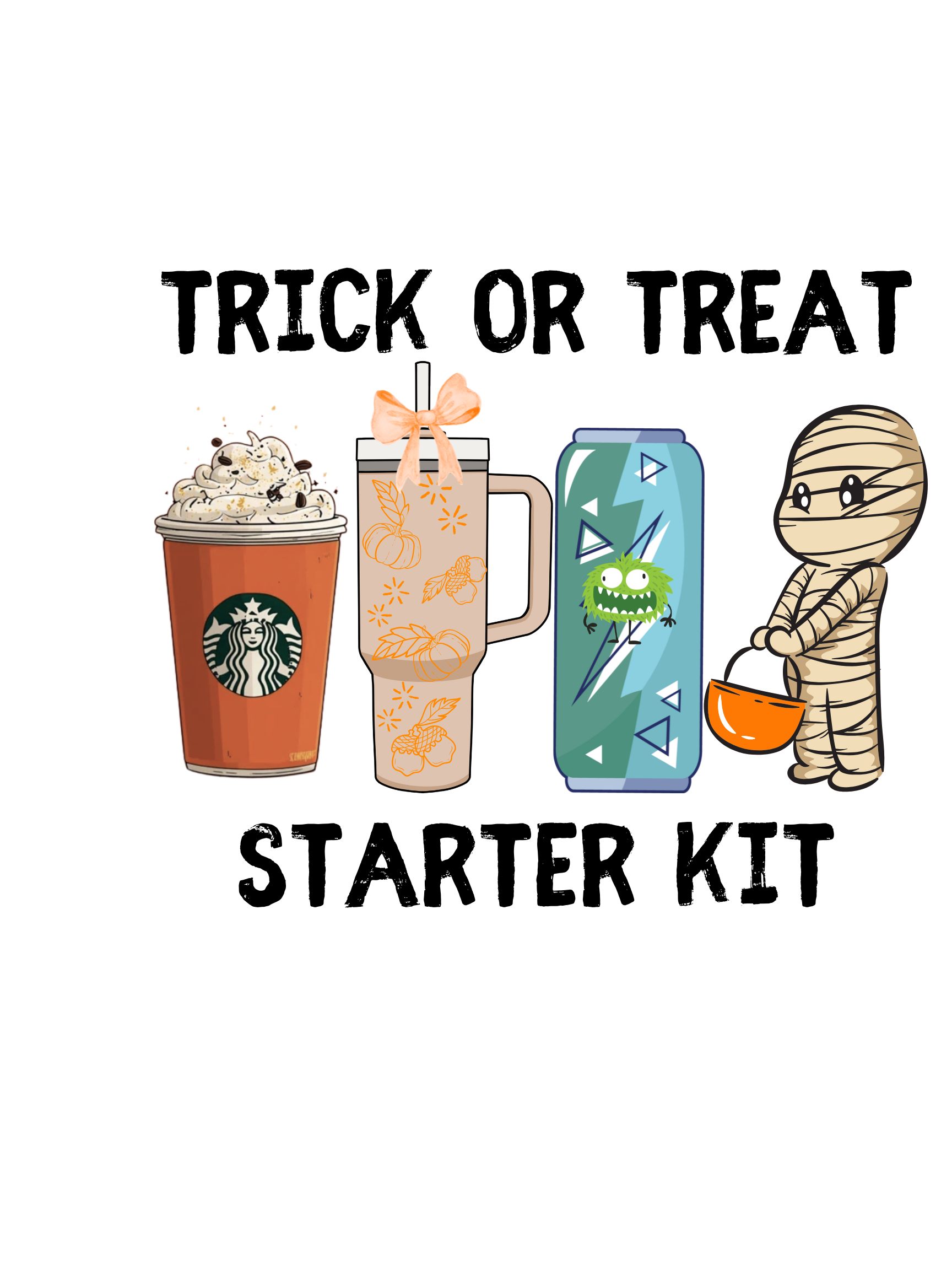 Trick or Treat Starter Kit Tee, Fun Halloween T-Shirt, Unisex Jersey Short Sleeve, Cute Halloween Apparel, Orange Design