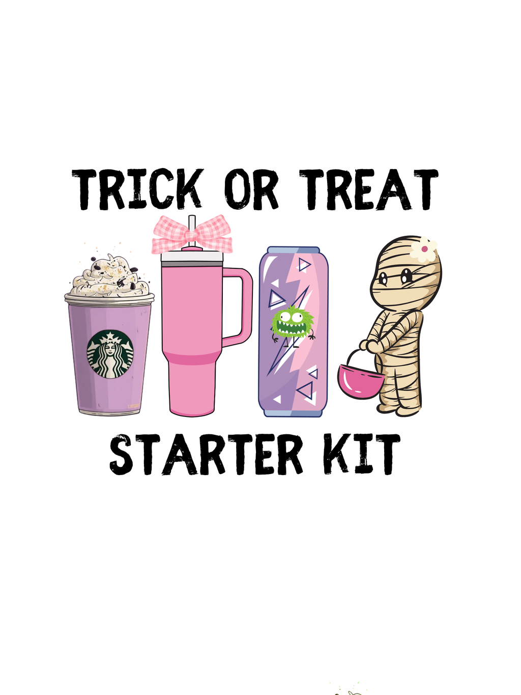 Trick or Treat Starter Kit Tee, Fun Halloween T-Shirt, Unisex Jersey Short Sleeve, Cute Halloween Apparel, Pink Design
