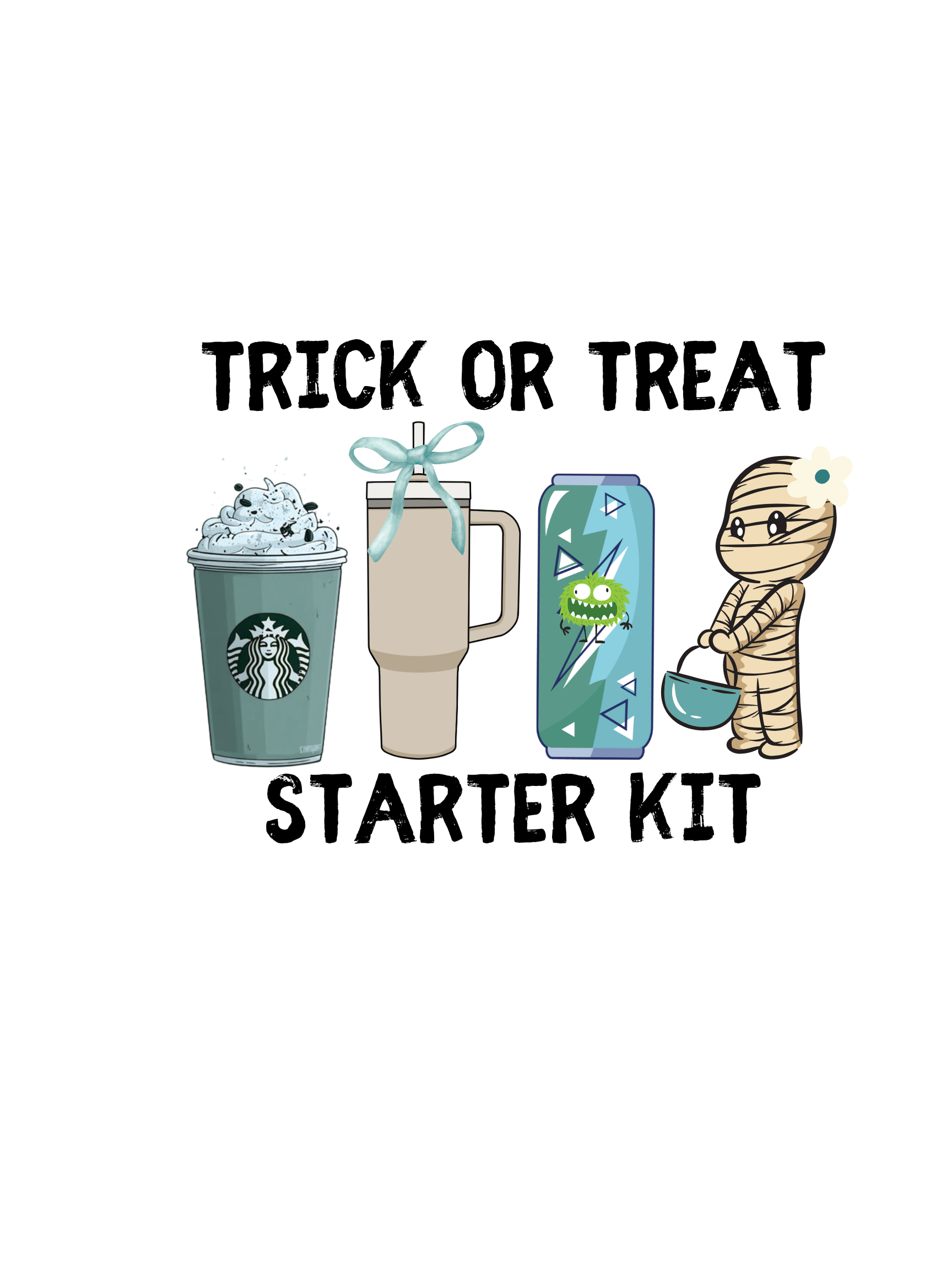 Trick or Treat Starter Kit Tee, Fun Halloween T-Shirt, Unisex Jersey Short Sleeve, Cute Halloween Apparel, Blue DesignBlue Design
