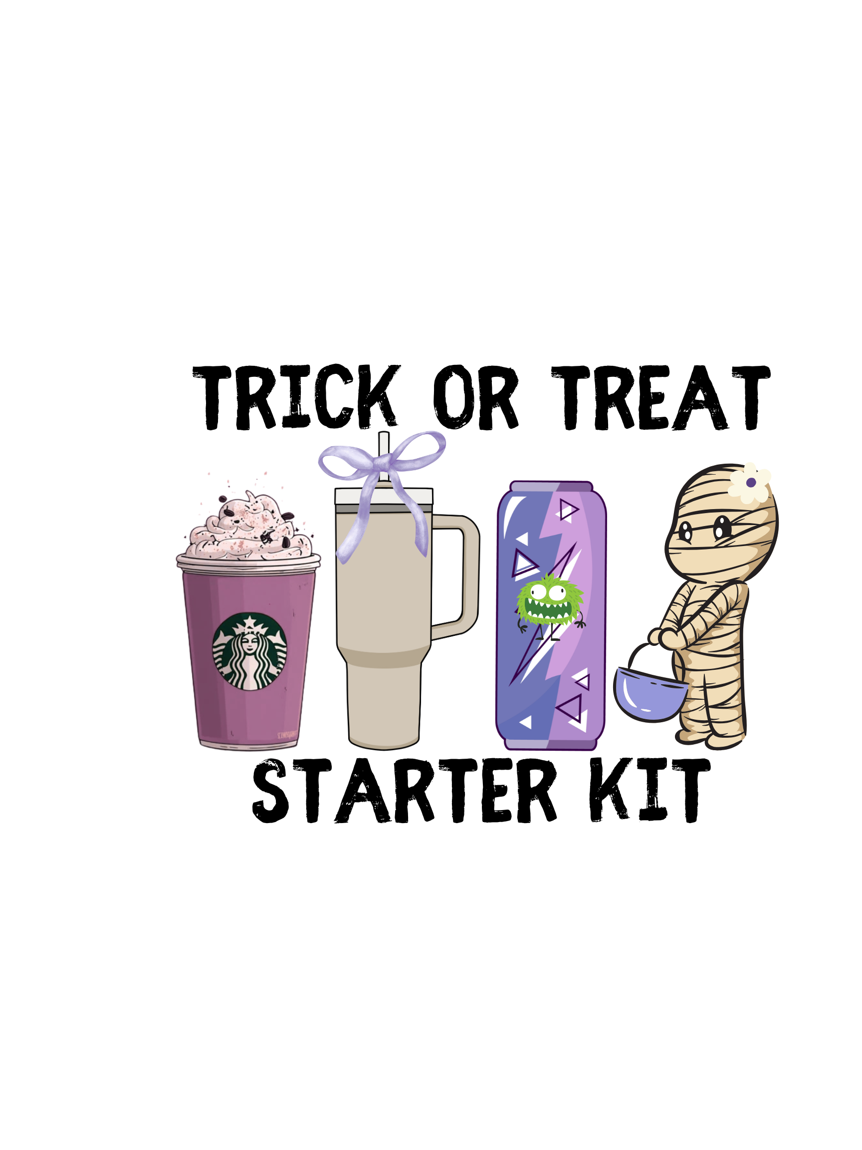 Trick or Treat Starter Kit Tee, Fun Halloween T-Shirt, Unisex Jersey Short Sleeve, Cute Halloween Apparel, Purple Design