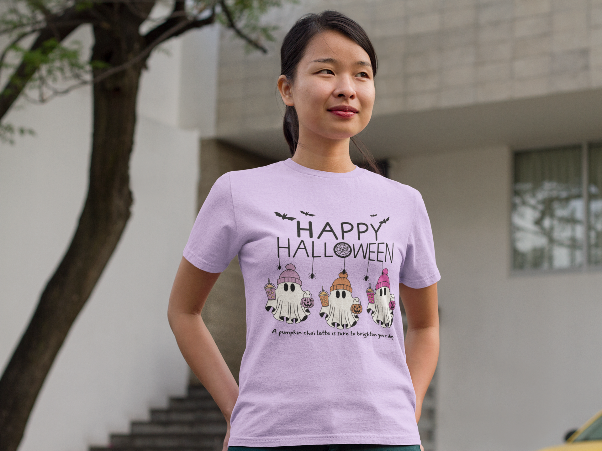 Happy Halloween Ghost T-Shirt, Halloween Apparel, Spooky Costume Top, Gift for Halloween Lovers