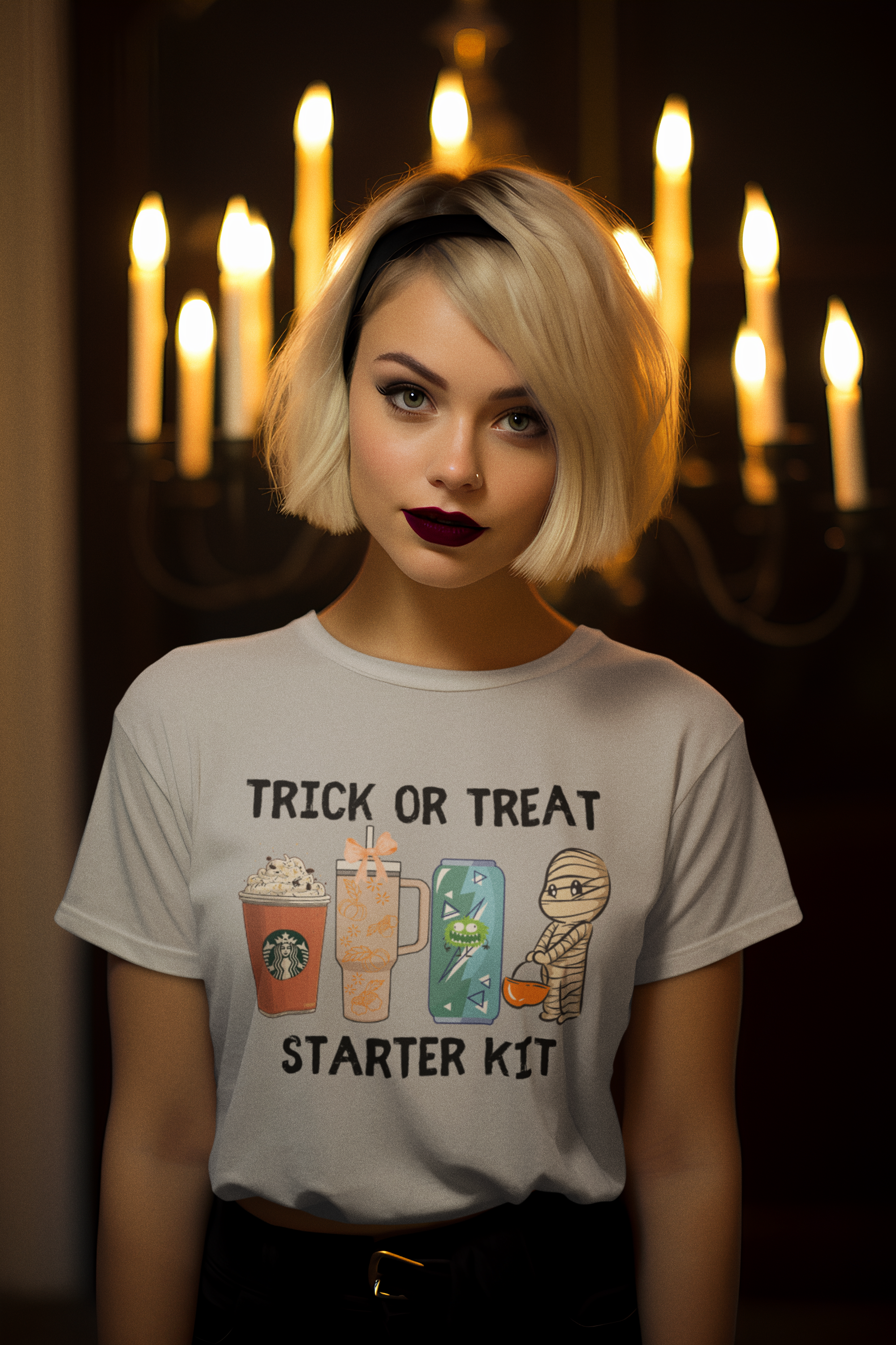 Trick or Treat Starter Kit Tee, Fun Halloween T-Shirt, Unisex Jersey Short Sleeve, Cute Halloween Apparel, Orange Design