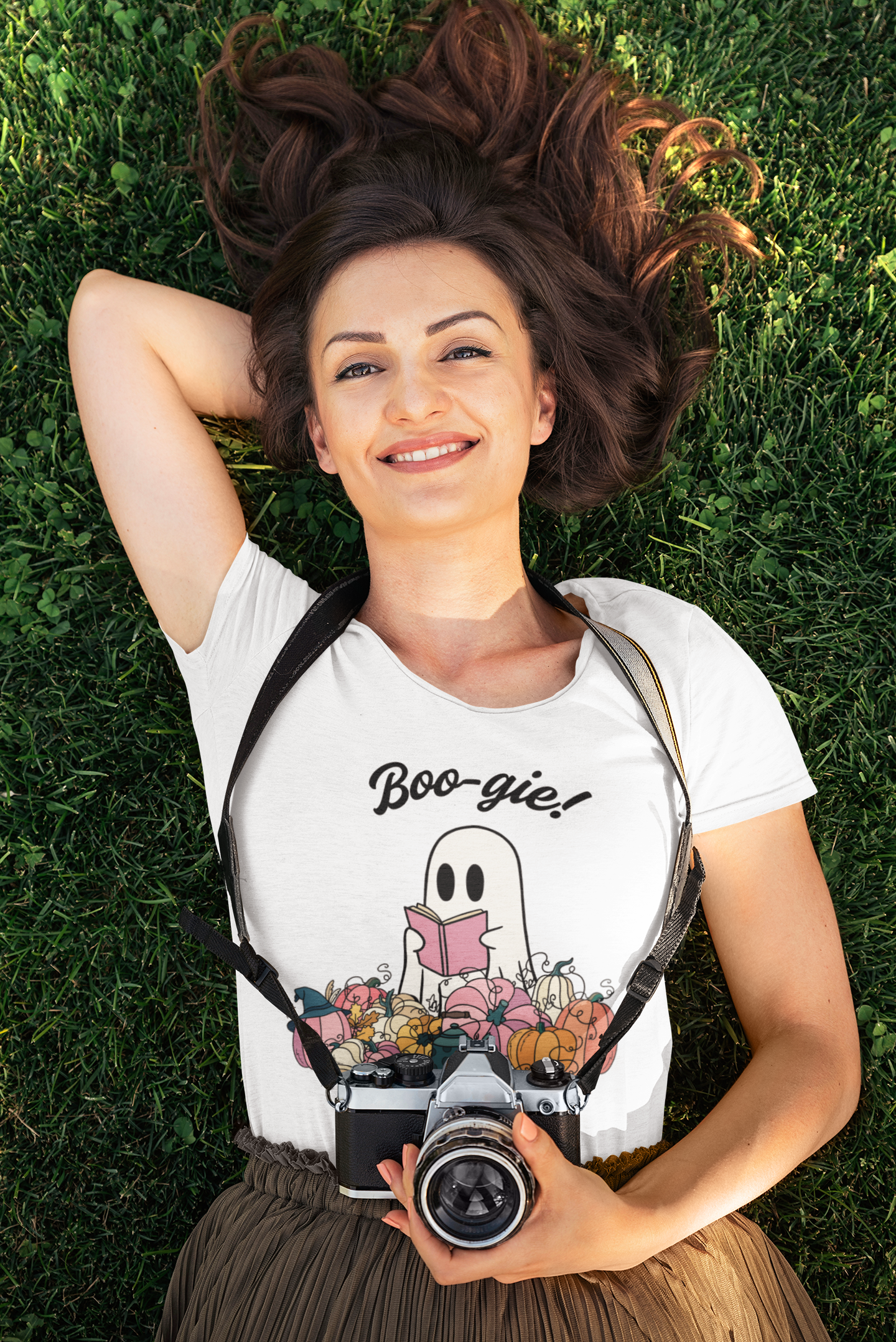 Boo-gie! Ghost Short Sleeve Tee, Unisex Halloween Shirt, Cute Fall T-Shirt, Casual Ghost Tee, Autumn Vibes