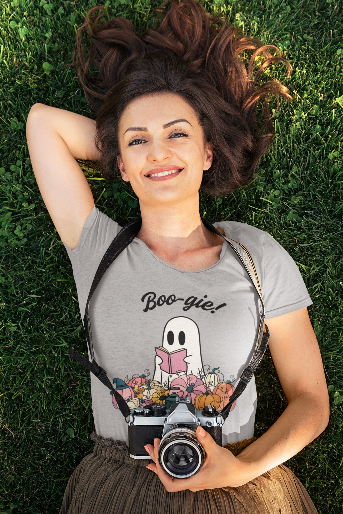Boo-gie! Ghost Short Sleeve Tee, Unisex Halloween Shirt, Cute Fall T-Shirt, Casual Ghost Tee, Autumn Vibes